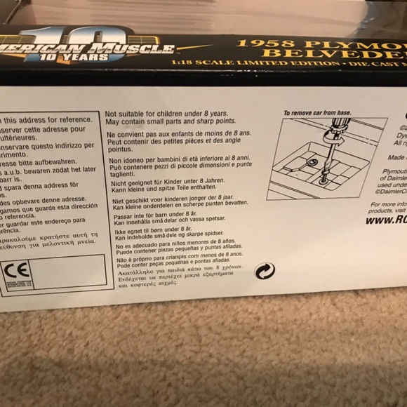 ERTL American Muscle 1958 Plymouth Belvedere 1:18 Die Cast - Picture 8 of 9